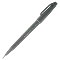 Pentel Брашпен Brush Sign Pen Touch (SES15C), серый, 10 шт.