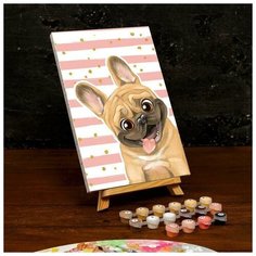 Картина по номерам на холсте с подрамником "Мопс" 20 х 30 см Школа талантов