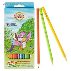 Карандаши 24 цвета Koh-I-Noor 3554, "Птицы"