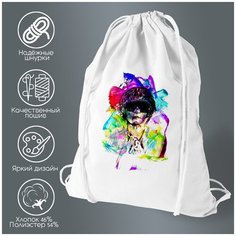 Сумка для обуви CoolPodarok Мужчина в очках краски арт