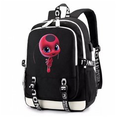 Рюкзак Тикки (Lady Bug) черный с USB-портом №2 Noname