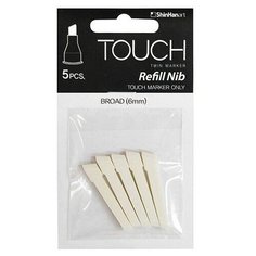 Художественный маркер TOUCH Наконечники "долото" (6мм) для маркеров TOUCH ShinHan Art, 5шт.