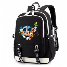 Рюкзак герои Микки Маус (Mickey Mouse) черный с USB-портом №6