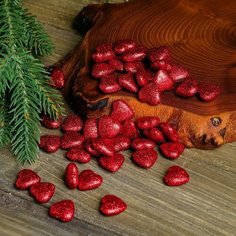Фигурка для поделок и декора "Сердце", набор 50 шт, размер 1 шт. 1,5×1,5×0,5 см, цвет красный Noname