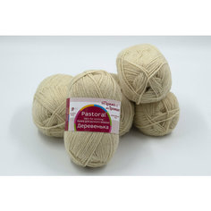 Пряжа из Троицка Деревенька Pastoral, цвет: 166-Суровый; 100% шерсть 100г ;170м х 5шт. Троицкая камвольная фабрика