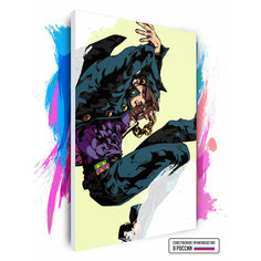 Картина по номерам на холсте Jojos Bizarre Adventure - Joutarou Kuujou - Невероятные приключения ДжоДжо -Джотаро Куджо, 100 х 150 см Красиво Красим