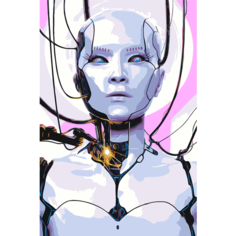 Картина по номерам Девушка киборг на стену Палитра забав