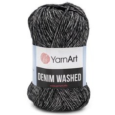 Пряжа для вязания YarnArt Denim Washed 50гр 130м (70% хлопок, 30% акрил) (923 черный), 10 мотков