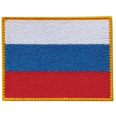 Нашивка (шеврон, патч) на липучке, Стежкофф, "Флаг России", 8х6 см, 1 штука