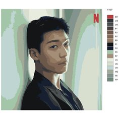 Картина по номерам Y-107 "Ви Ха Джун-Игра в Кальмара" 40x40 Brushes Paints