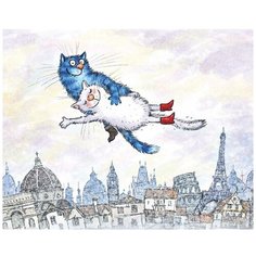 Алмазная мозаика «Воздушные коты», LG279 / 40х50 см / Полная выкладка / Холст на подрамнике / Картина стразами Цветной