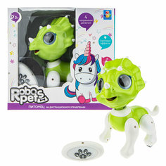 1 toy 1TOY RoboPets игрушка интерактивная Динозавр (3*ААА, не входят), ИК пульт (2*ААА, не входят), свет, звук, движение. Коробка 25x13x24