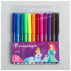 Фломастеры, 12 цветов, Принцессы Disney