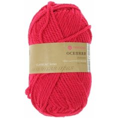 Пряжа "Осенняя" 25% шерсть, 75% ПАН 150м/200гр (439-Малиновый) Пехорка