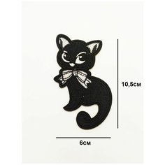 Заплатка / текстильный патч/ Нашивка / Термоаппликация / Термонаклейка кошка Double Hobby