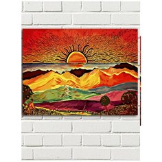 Картина по номерам Хиппи Арт (Пейзаж, Солнце, Любовь, Мир, Дружба) - 8560 Г 30x40