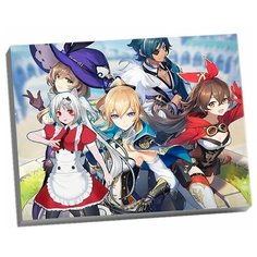 Картина по номерам 30х40 см Аниме Геншин Импакт Genshin Impact Лиза, Кэйа, Эмбер, Джинн (23 цвета) Molly