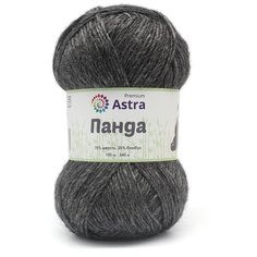 Пряжа для вязания Astra Premium Панда (Panda) 100гр 240м (75% шерсть, 25% бамбук) (999 черный), 2 мотка