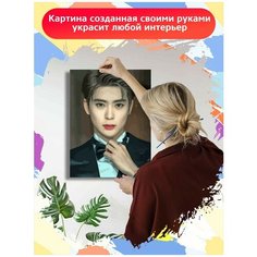 Картина по номерам музыка NCT (K POP, Марк, Ким Чону, Тэён, Лукас Вонг, Юта, Ten) - 7906 В 30x40