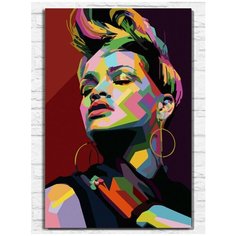 Картина по номерам на холсте Музыка (Рианна, Rihanna, абстракция, поп арт) - 9048 В 60x40