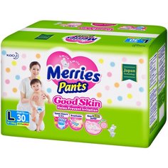 Трусики-подгузники Merries Good Skin L (9-14кг) 30шт