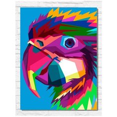 Картина по номерам на холсте Красочный попугай (абстракция) - 9216 В 30x40