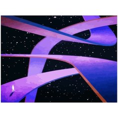 Картина по номерам на холсте трип дорога ретровэйв вапорвейв retrowave vaporwave - 2434