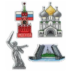 Набор для вышивания Жар-Птица "Россия. Магниты", 4 шт