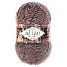 Пряжа "Lanagold fine" 49% шерсть, 51% акрил 390м/100гр (240 коричнев. мел) Alize