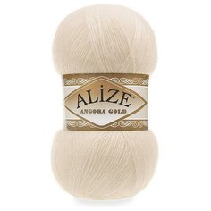 Пряжа Alize Angora Gold (Ангора Голд) - 1 моток 67 молочно-бежевый 20% шерсть, 80% акрил 550м/100г
