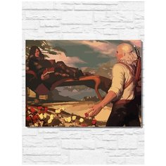 Картина по номерам на холсте Игра Witcher Ведьмак (PS 5, PS 4, PS 3, Xbox 360, Xbox ONE, PC, ios) - 9486 Г 30x40