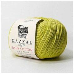 Пряжа Gazzal Baby Cotton (Газзал Беби Коттон) - 10 мотков Фисташковый (3457) 60% хлопок, 40% акрил 165м/50г