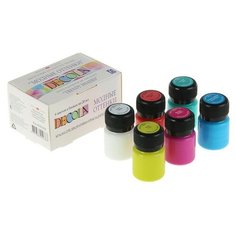 Краска по ткани, набор 6 цветов х 20 мл, Decola "Модные оттенки" (акриловая на водной основе)./В упаковке шт: 1 Невская палитра