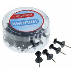 Кнопки силовые, 40 штук, в пластиковой коробке, чёрные Calligrata