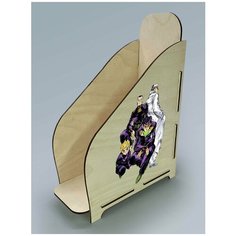 Органайзер лоток, подставка для бумаги, документов деревянная с цветным принтом 1 отделение аниме джо джо jojo жотаро - 110 Art Wood