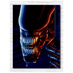 Картина по номерам на холсте игра Alien 3 (Sega, Сега, 16 bit, 16 бит, ретро приставка) - 9968 В 30x40