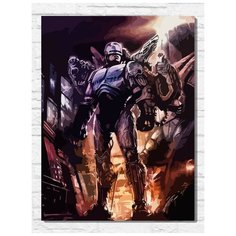 Картина по номерам на холсте игра Robocop 3 (Sega, Сега, 16 bit, 16 бит, ретро приставка) - 9934 В 30x40