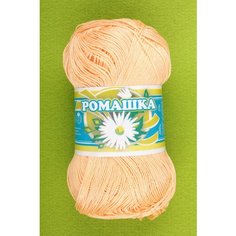 Пряжа ПНК Кирова Ромашка розово-кремовый (0602), 100%мерсеризованный хлопок, 320м, 75г, 1шт