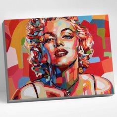 Картина по номерам (40х50 см) Поп-арт. Мерилин Монро Molly