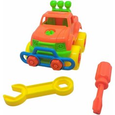 Игрушка-конструктор Машина с инструментами, крупные детали, отвертка, пластик Мешок подарков