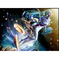 Алмазная мозаика на холсте Знаки зодиака "Весы" 40х30 см, полная выкладка, круглые стразы Мадагаскария