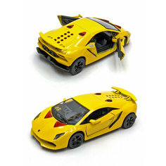 Металлическая машинка Kinsmart 1:38 «Lamborghini Sesto Elemento» инерционная, жёлтая KT5359D-1