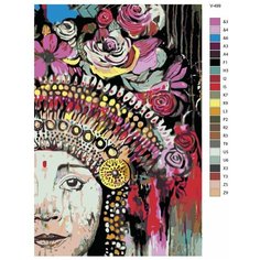 Картина по номерам V-499 "Женщина с цветами в волосаx", 80x120 см Brushes Paints