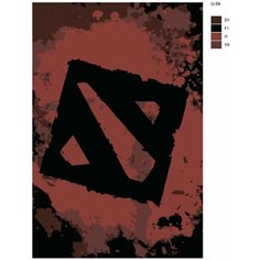 Картина по номерам U-59 "Игра Dota. Логотип игры", 80x120 см Brushes Paints