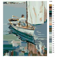 Картина по номерам V-698 "Человек в лодке", 80x100 см Brushes Paints