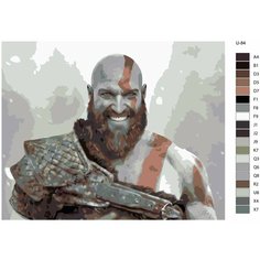 Картина по номерам U-84 "Игра God of War. Кратос" 80x100 см Brushes Paints