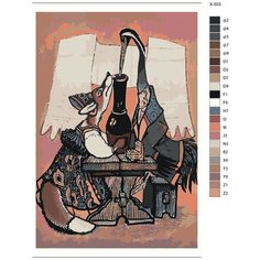 Картина по номерам X-503 "Лиса и журавль" 80x120 Brushes Paints