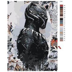 Картина по номерам Z-607 "Чедвик Боузман - Черная Пантера" 80x120 Brushes Paints
