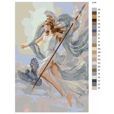 Картина по номерам U-45 "Афина. Справедливая воительница", 70x110 см Brushes Paints