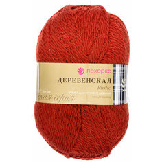 Пряжа Пехорка Деревенская терракот (031), 100%шерсть, 250м, 100г, 1шт